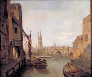 London Bridge depuis Pepper Alley Stairs, 1788 - William Marlow