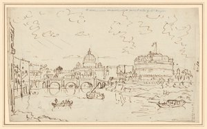 Le Tibre avec Saint-Pierre et le Castel S. Angelo (recto)