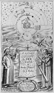 Discours sur un nouveau monde et une autre planète en 2 livres, 1640 (frontispice)