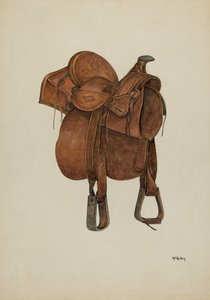 Selle en cuir, vers 1940
