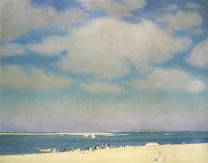 Paysage marin avec plage de sable (la plage de Chatham) vers 1915 (huile sur toile)