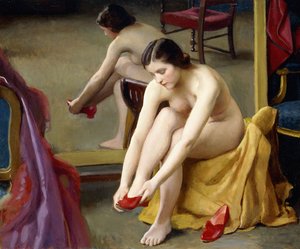 Les Mules rouges - William McGregor Paxton