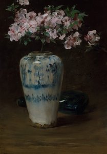 Azalée rose Vase chinois - William Merritt Chase