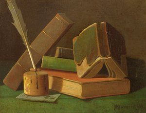 Nature morte avec livres et encrier - William Michael Harnett