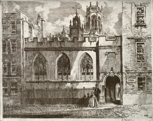 Cliffords Inn Hall et Clock Turret, avec la tour lanterne de St. Clement Danes au-delà, 1934 - William Monk