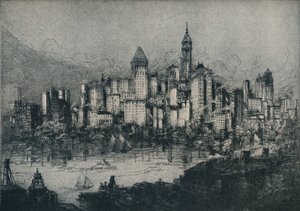 New York depuis Brooklyn, vers 1913 - William Monk
