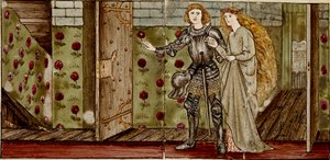 Seize carreaux formant huit illustrations du conte 