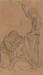 Composition de trois figures dans un jardin - William Morris