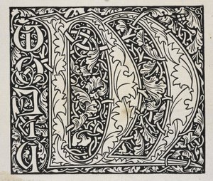 Initiale, noir et blanc - William Morris