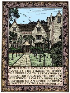 Kelmscott Manor, Gloucestershire, frontispice de News from Nowhere, c1892 1901 - William Morris