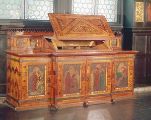 Cabinet de la lune de miel du roi René, conçu par J.P. Seddon, 1862 - William Morris
