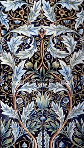 Panneau de revêtement mural (66 carreaux) réalisé par William Morris (1834-1896) et William Frend de Morgan (1839-1917) en faïence. De Membland Hall pour Edward Charles Baring. Chelsea, Angleterre - William Morris