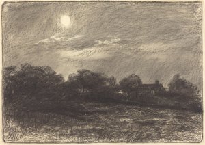Soirée, paysage de ferme