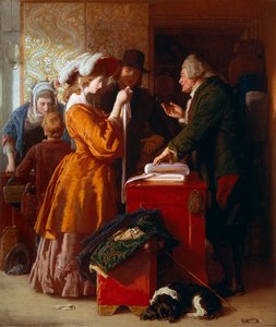 Choisir la robe de mariée Détail. Peinture de William Mulready (1786-1863). 1845. Londres. Victoria and Albert Museum.