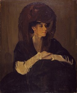 Le voile brun Portrait de Mme Harrington Mann - William Nicholson