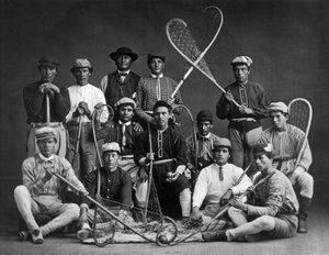 Équipe de crosse indienne canadienne, photographiée par William Notman (1826-1891) - William Notman