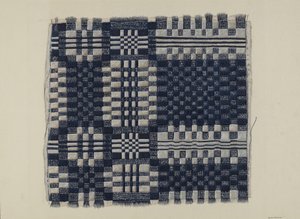 Tissu fait main bleu et blanc, vers 1937 - William O. Fletcher
