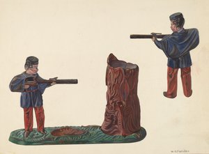 Banque de soldat de la guerre civile et tronc d