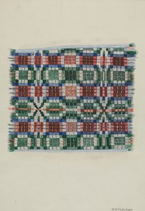 Couverture tissée à la main, vers 1937