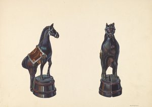 Cheval sur un baril, vers 1938