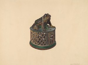 Banque de jouet : Grenouille, vers 1938