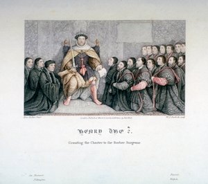 Henri VIII accordant la charte aux Barbiers-Chirurgiens, 16e siècle, 1817 - William P Sherlock
