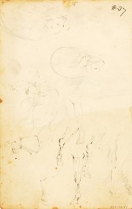 (Études - figures, rondins, cheval et cavalier, etc.) - William Page