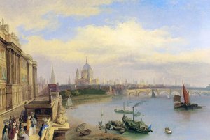 La Tamise et la cathédrale Saint-Paul depuis Somerset House - William Parrott