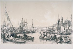 Vue du nouveau pont de Londres depuis le bassin de la Tamise, 1841 - William Parrott