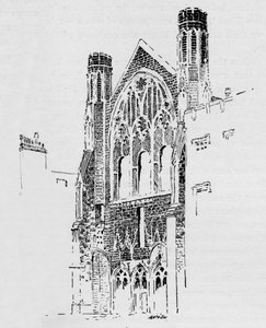 Façade est de la chapelle St. Stephens après l