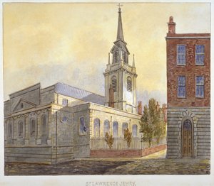 Église de St Lawrence Jewry depuis Guildhall Yard, City de Londres, 1810 - William Pearson
