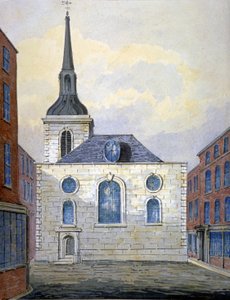 Église de St Mary Abchurch, Londres, vers 1815 - William Pearson