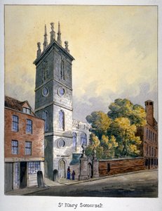 Église de St Mary Somerset, City de Londres, c. 1815