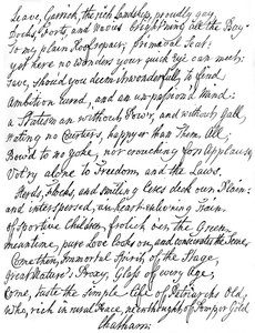 Poème de Lord Chatham à David Garrick, 18e siècle, 1840 - William Pitt