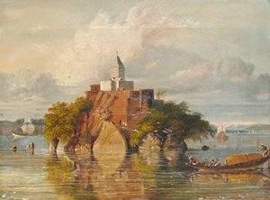 Rocher du Fakeer à Janguira, près de Sultanganj sur le Gange - William Prinsep
