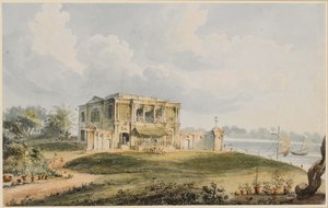Vue de la maison de Charles Prinsep, Ishura sur la rivière Hooghly - William Prinsep