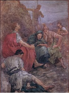Brutus et ses compagnons après la bataille de Philippes, de Vies de Plutarque publié par T C & E C Jack Ltd