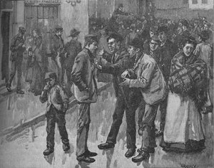 Scène pendant la grève de Preston, vers 1890