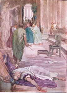 Le meurtre de César, de Vies de Plutarque publié par T C & E C Jack Ltd, années 1920 - William Rainey