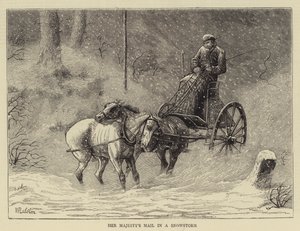 Le courrier de Sa Majesté dans une tempête de neige - William Ralston