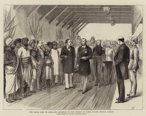 La visite royale en Inde, la réception du vice-roi à la gare de Boree Bunder, Bombay