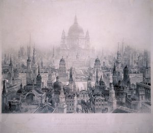 Ville de rêve des bâtiments de Christopher Wren - William Richardson