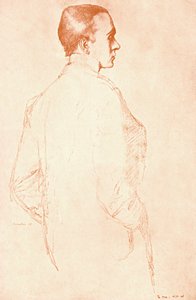 Sir Henry Maximilian Beerbohm, parodiste et caricaturiste anglais, 1911