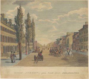 Rue Haute, depuis la Neuvième Rue, Philadelphie - William Russell Birch