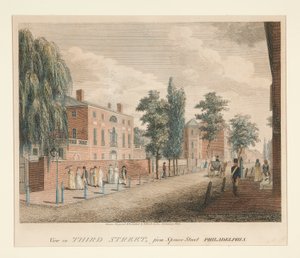 Vue de Third Street, depuis Spruce Street Philadelphie - William Russell Birch