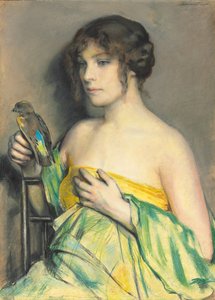 Femme avec perroquet - William Sergeant Kendall