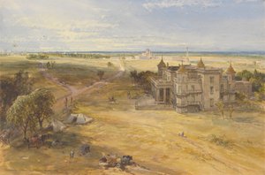 Le Dilkoosha, Lucknow au loin - William Simpson