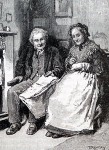 Un couple âgé. Par William Small (1843-1929) un illustrateur anglais. 1880 (gravure)