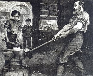 Gravure Dépeignant le Forgeron du Village - William Small