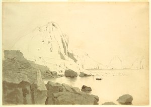 Dessin, Vue de Capri, Italie, montrant la côte sud et le Faraglione, vers 1865 - William Stanley Haseltine